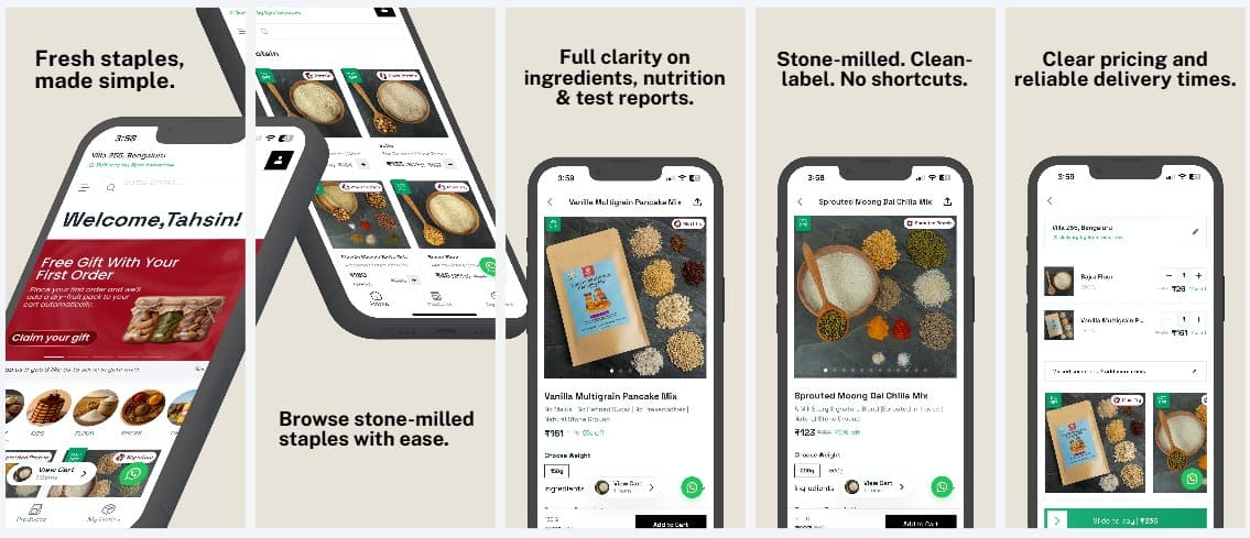 Mill Story mobile commerce app presentation